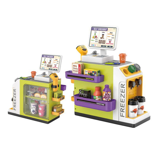 46-teiliges Supermarkt-Spielset – Interaktive Registrierkasse und Scan-Sound 🛒💰👧👦