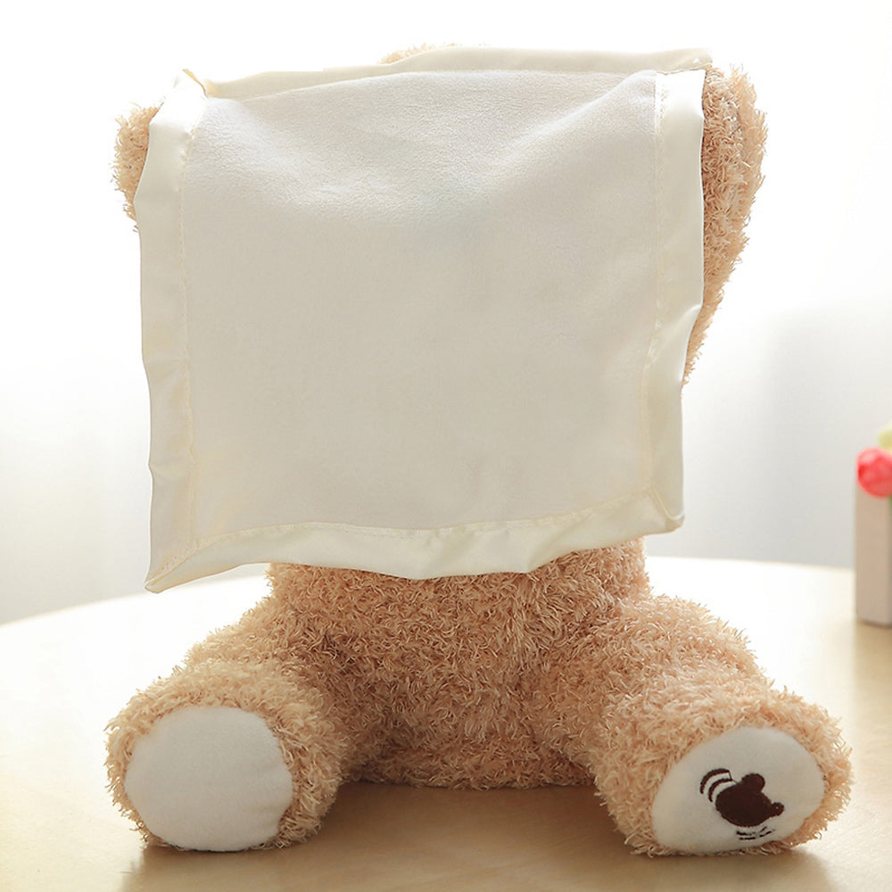 Peek-A-Boo Teddybär Plüsch 🧸 | Animiertes, kuscheliges Stofftier für Babys und Neugeborene