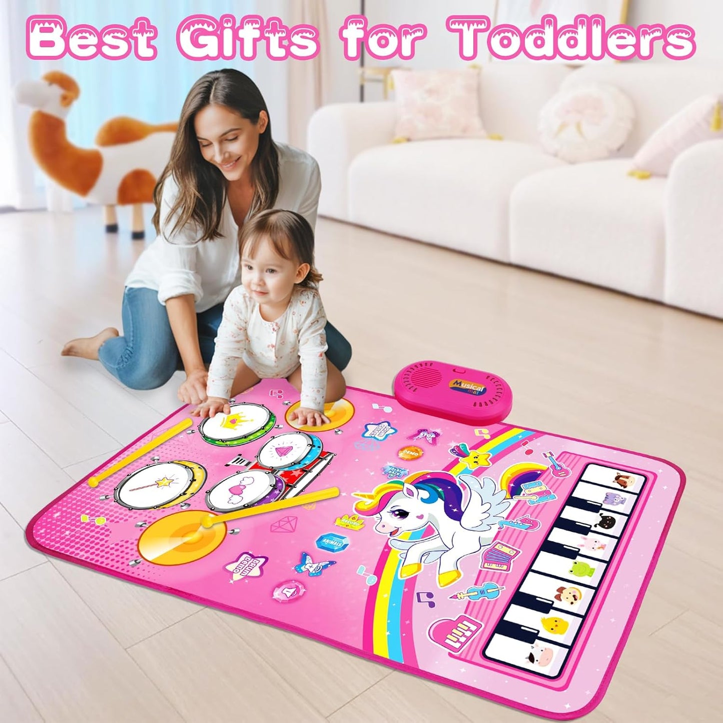 π¦ 3-in-1 Unicorn Musical Play Mat β Piano, Drum & Animal Sounds Toy for Toddlers