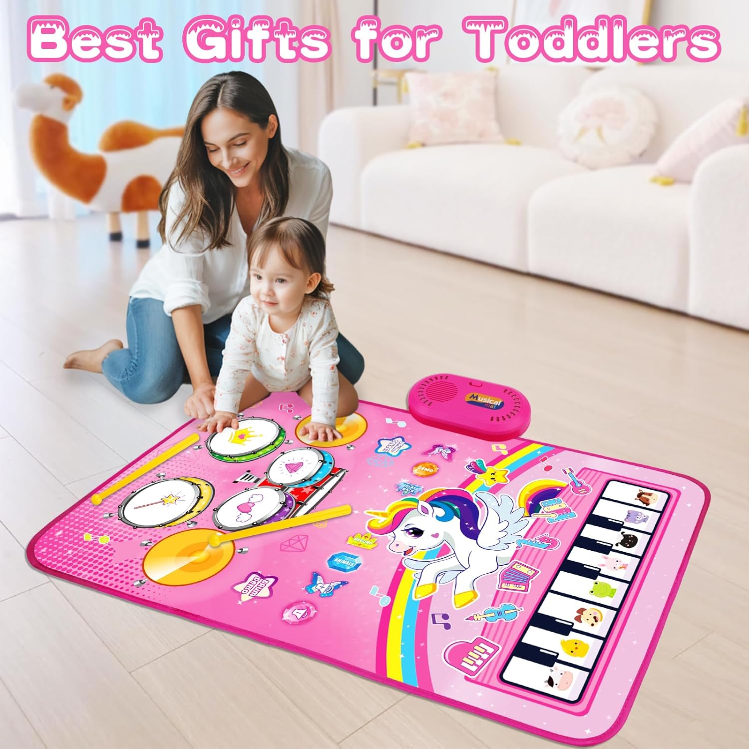 🦄 3-in-1 Unicorn Musical Play Mat – Piano, Drum & Animal Sounds Toy for Toddlers