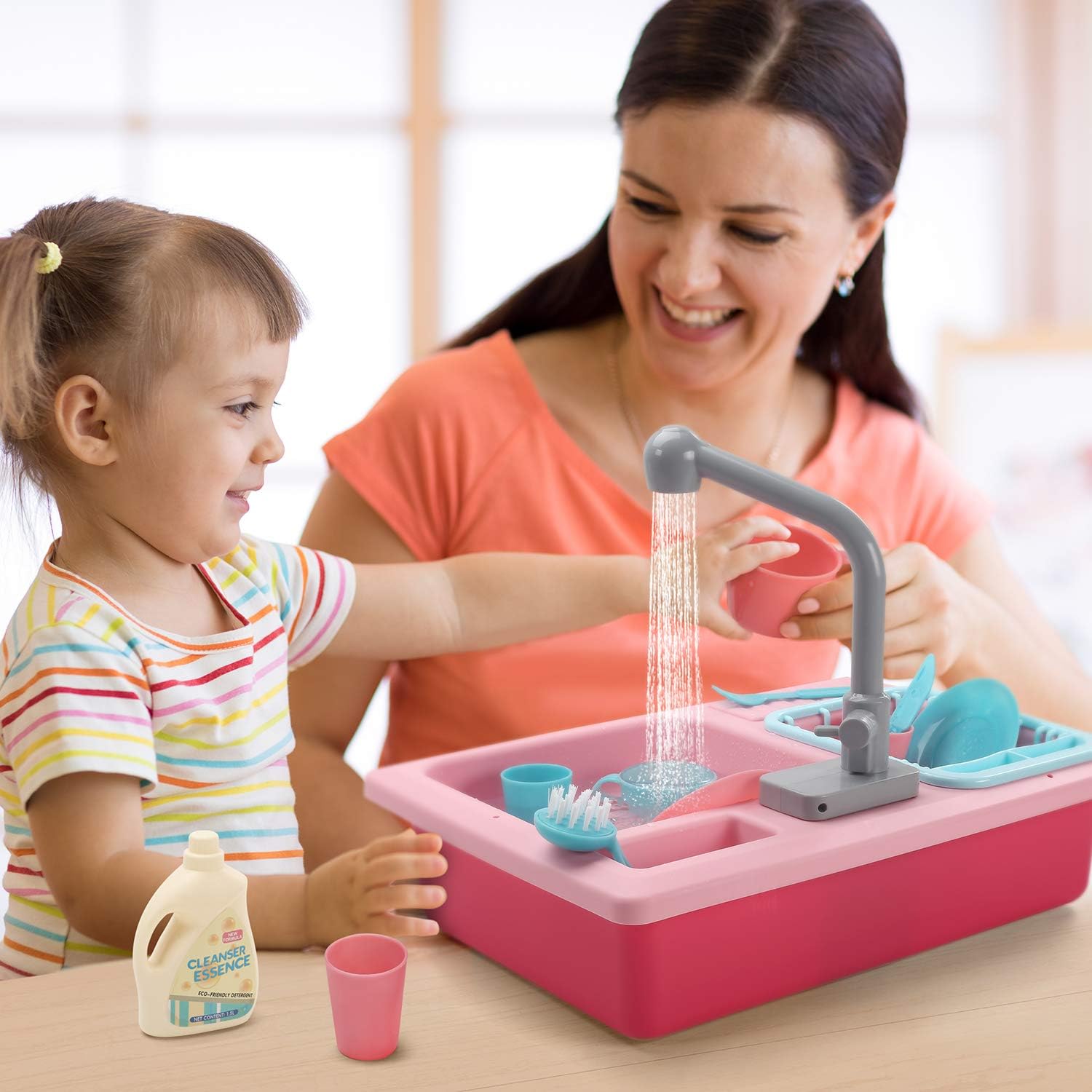Pavrivey Color-Changing Play Kitchen Sink 🏠  | Pretend Role-Play Set for Kids 👧👦