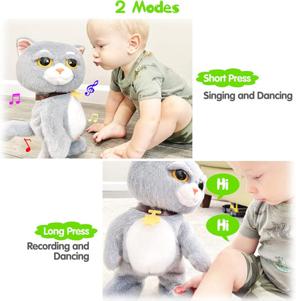 Dancing & Talking Cat Plush 🐱 | Interactive Singing Kitten Toy for Kids