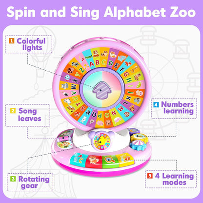 Light-Up & Musical Spin & Sing Alphabet Zoo Toy 🐵🎵💡 | Educational and Fun Kids’ Toy