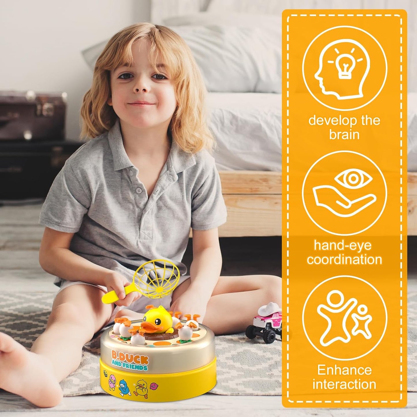 B.Duck Bounce & Catch Board Game 🎯 | Fun Family Game for Kids Ages 3-8 | Birthday & Holiday Gift Idea