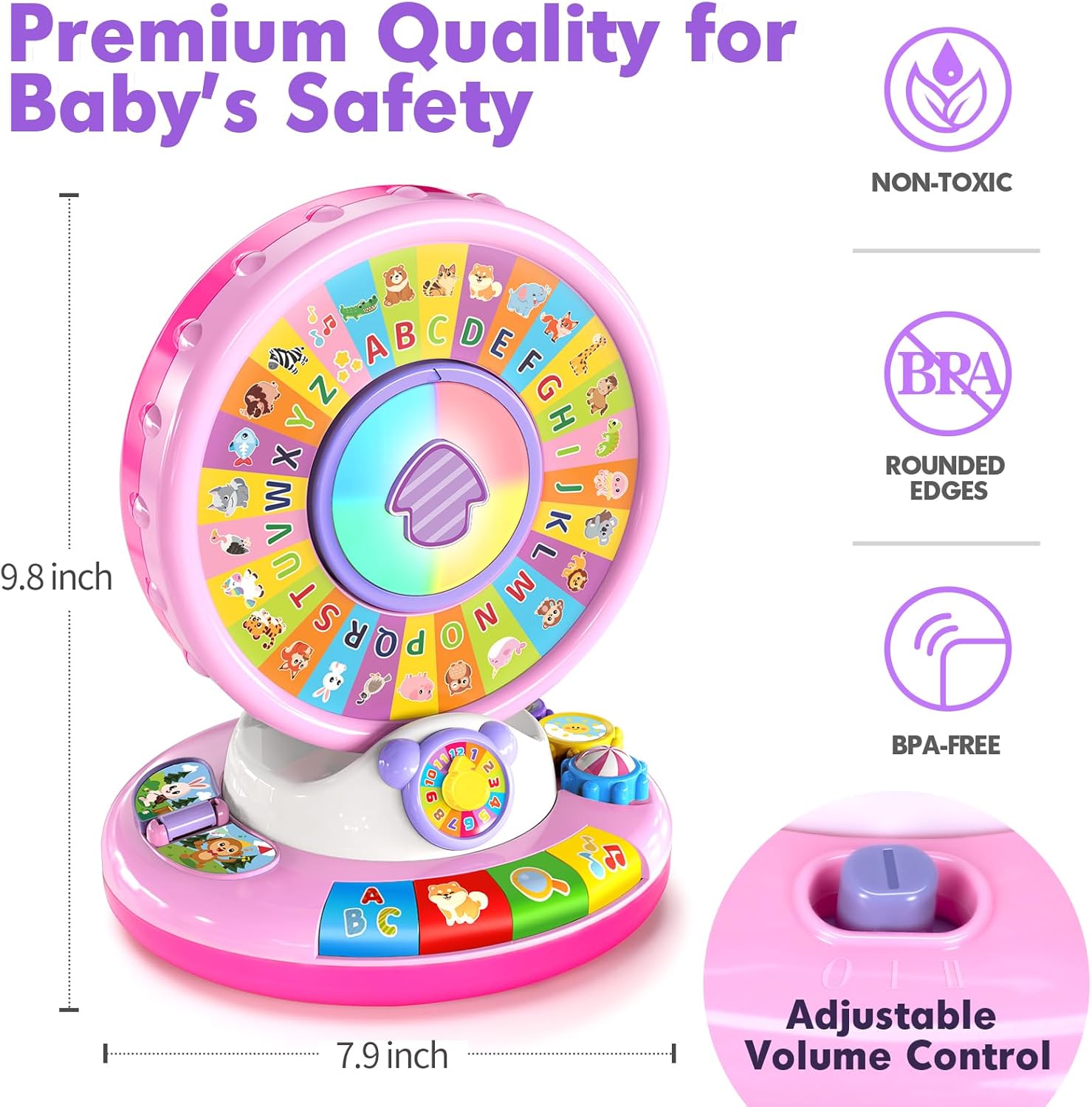 Light-Up & Musical Spin & Sing Alphabet Zoo Toy 🐵🎵💡 | Educational and Fun Kids’ Toy