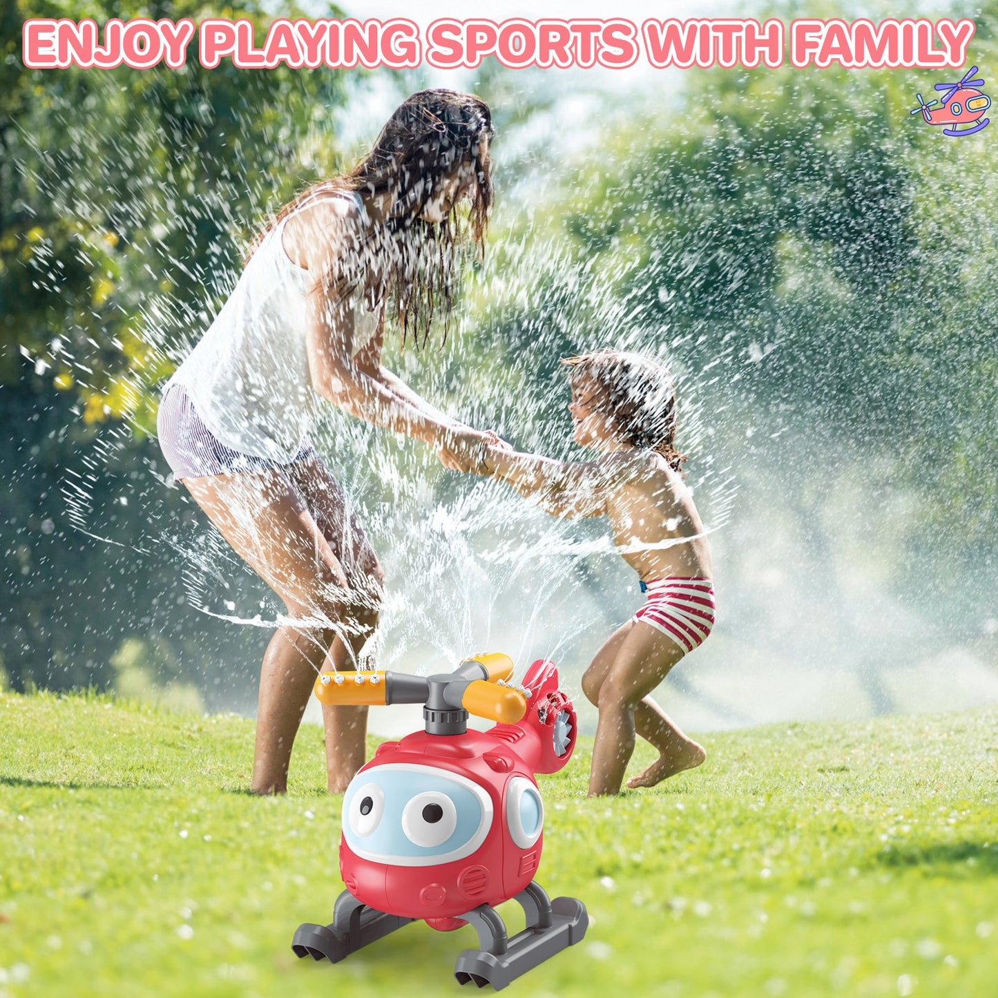 💦 4-in-1 Water Sprinkler T-Ball Set for Kids | Backyard Baseball & Helicopter Toy | Outdoor Summer Garden Hose Water Game 🎉⚾