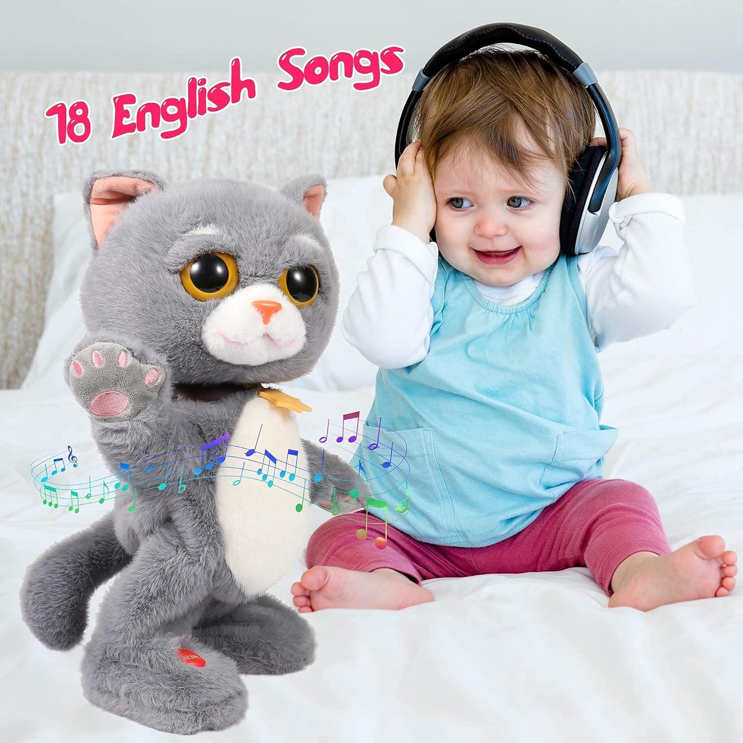Dancing & Talking Cat Plush 🐱 | Interactive Singing Kitten Toy for Kids