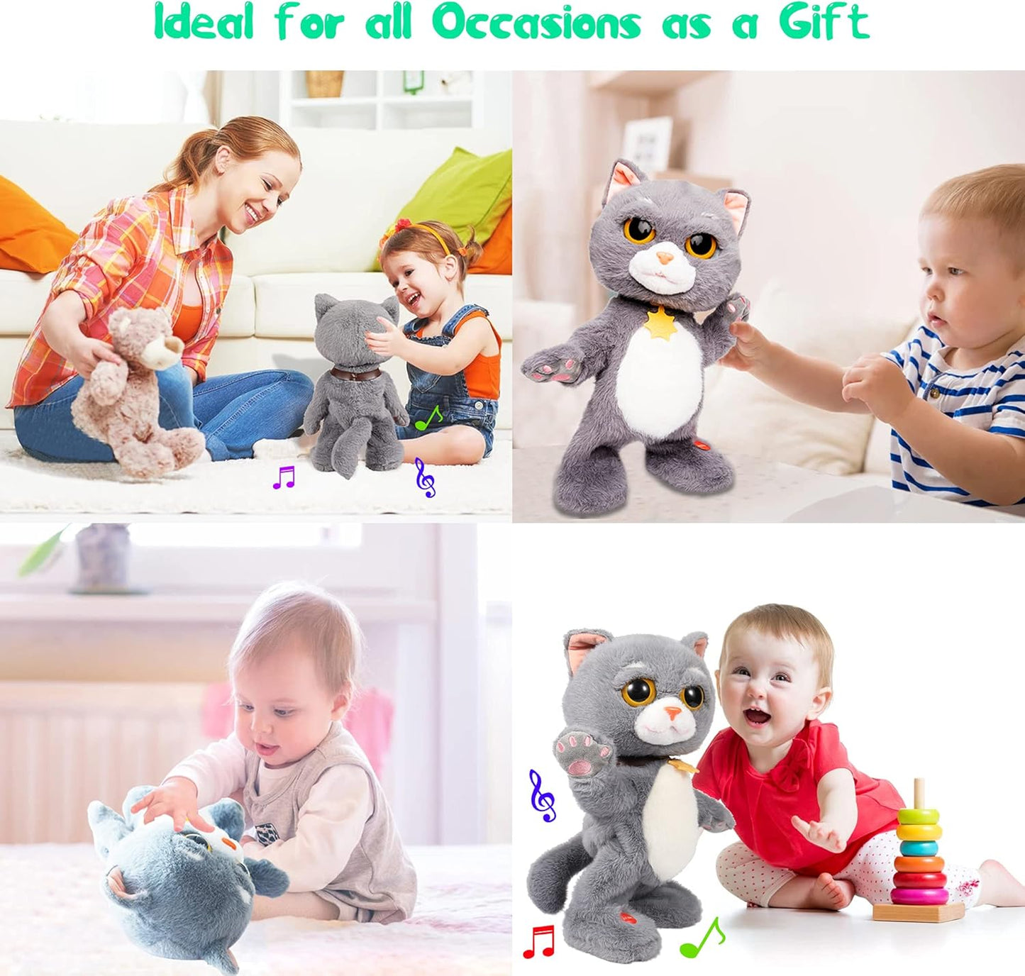 Dancing & Talking Cat Plush 🐱 | Interactive Singing Kitten Toy for Kids