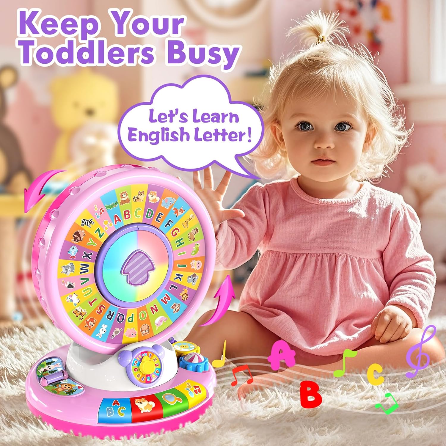 Light-Up & Musical Spin & Sing Alphabet Zoo Toy 🐵🎵💡 | Educational and Fun Kids’ Toy