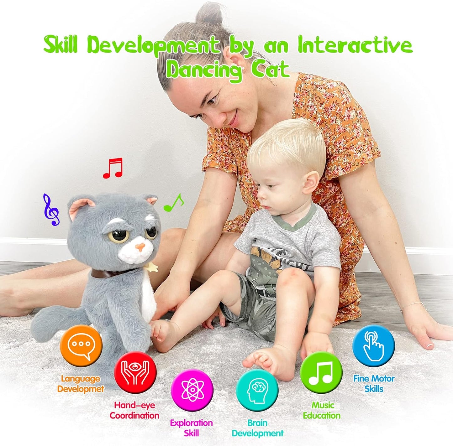 Dancing & Talking Cat Plush 🐱 | Interactive Singing Kitten Toy for Kids
