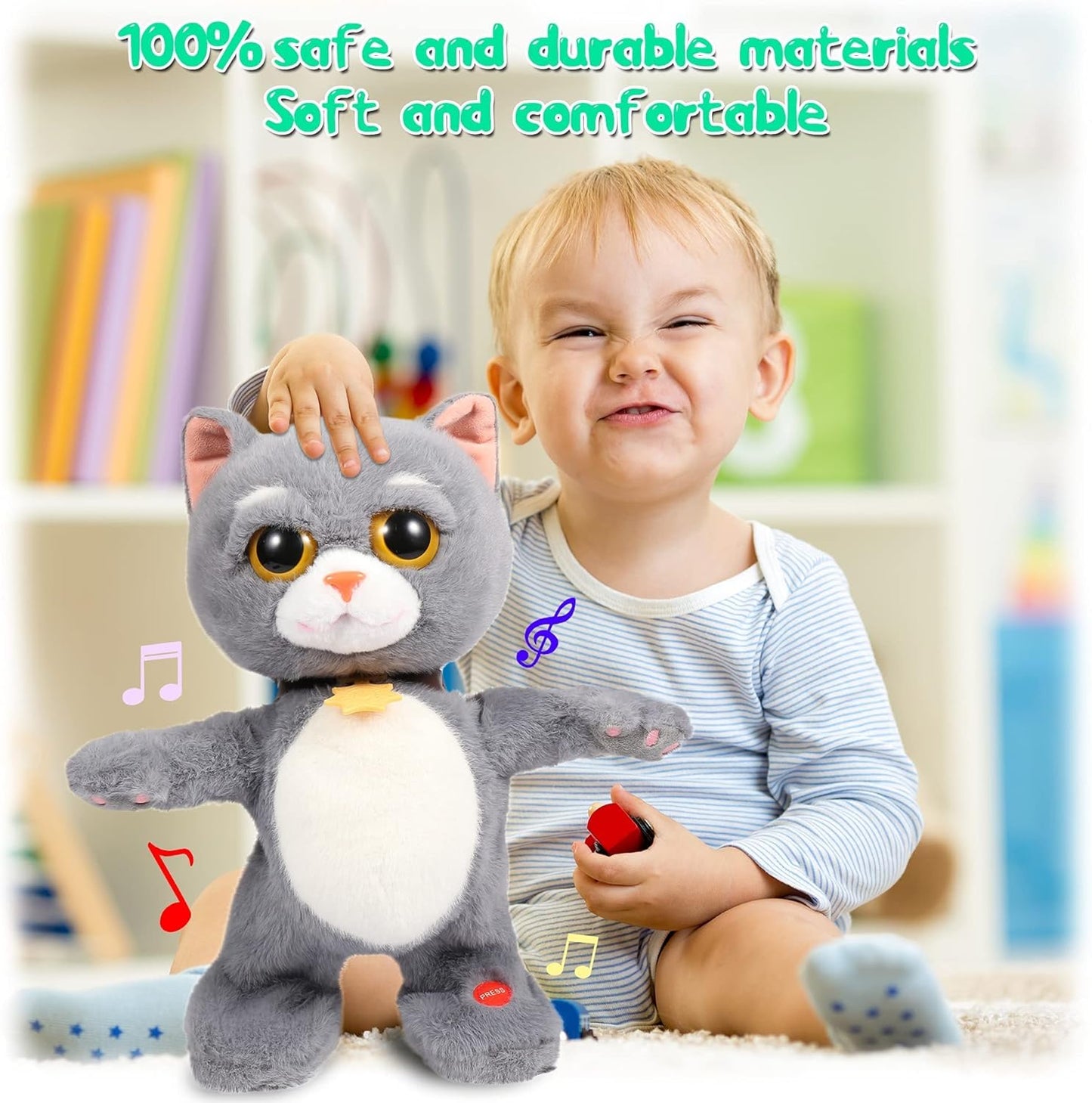 Dancing & Talking Cat Plush 🐱 | Interactive Singing Kitten Toy for Kids