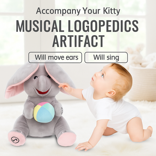 Peekaboo Singing Elephant Plush Toy – Musical Fun & Cuddly Gift for Kids 🐘🎶