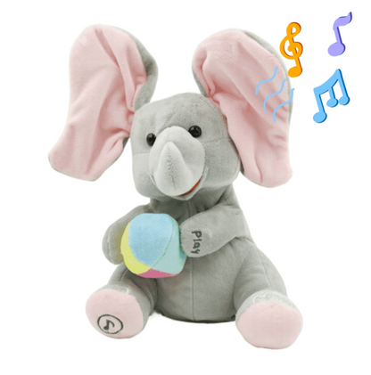 Peekaboo Singing Elephant Plush Toy – Musical Fun & Cuddly Gift for Kids 🐘🎶