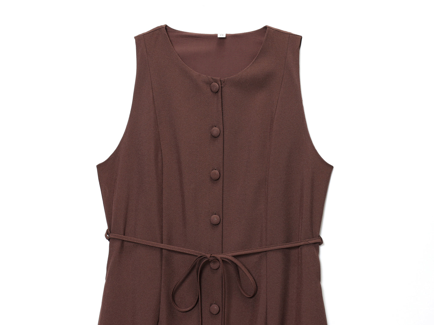 Button-Down Linen Midi Dress with Self-Tie Belt